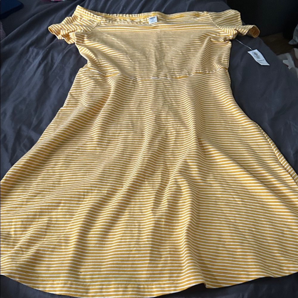 Old Navy Mustard and White Striped Dress